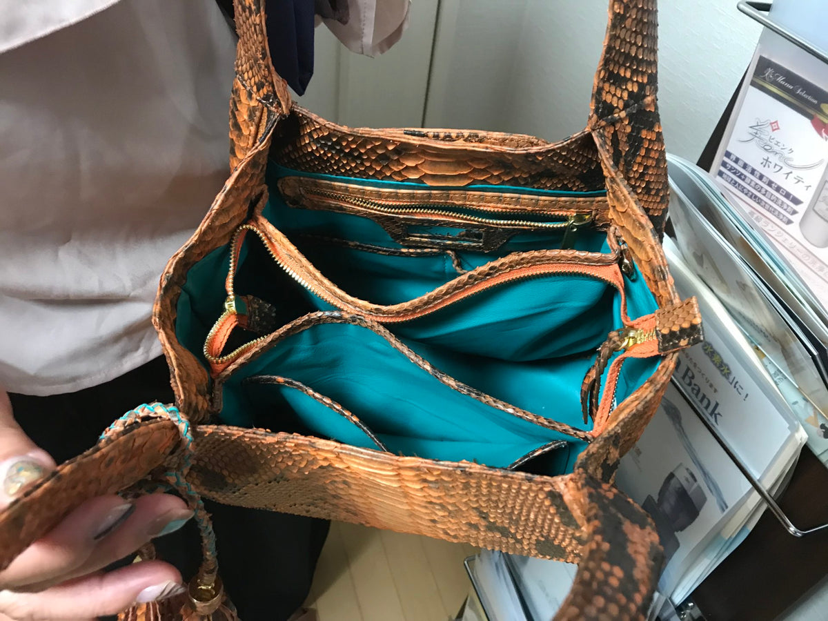 角田 様 リザード革 クリームベージュ ハンドバッグ Type L – Ruke in Bali