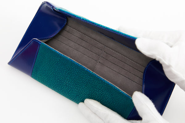 Allamanda [ray leather x cow leather] turquoise & sapphire