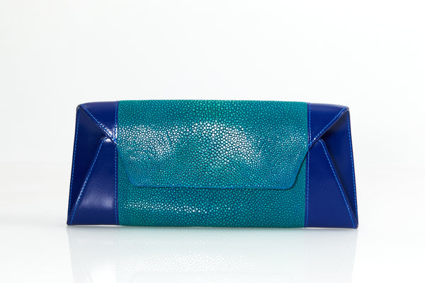 Allamanda [ray leather x cow leather] turquoise & sapphire
