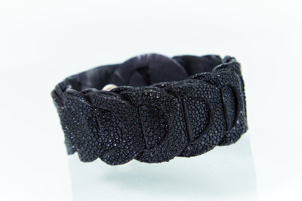Bracelet [ray leather] black