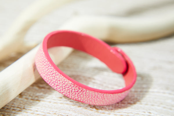 Bangle [ray leather] rose pink