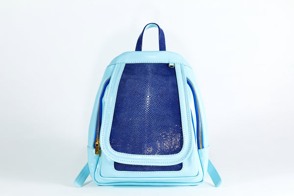 Aldana [Cowhide x Ray Leather] Baby Blue & Sapphire Blue