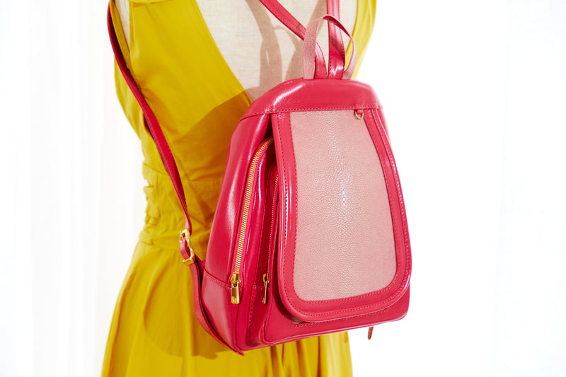 Aldana [Cowhide x Ray Leather] Fusia Pink & Rose Pink
