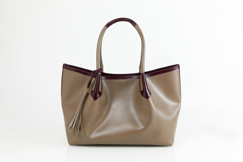 Melia [Cowhide] Chocolate Brown & Wine Red