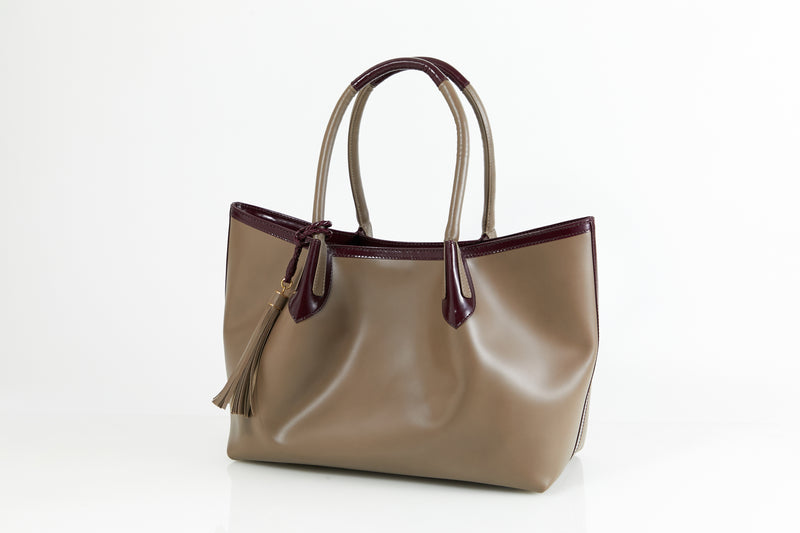 Melia [Cowhide] Chocolate Brown & Wine Red