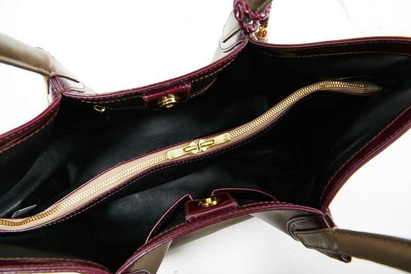 Melia [Cowhide] Chocolate Brown & Wine Red