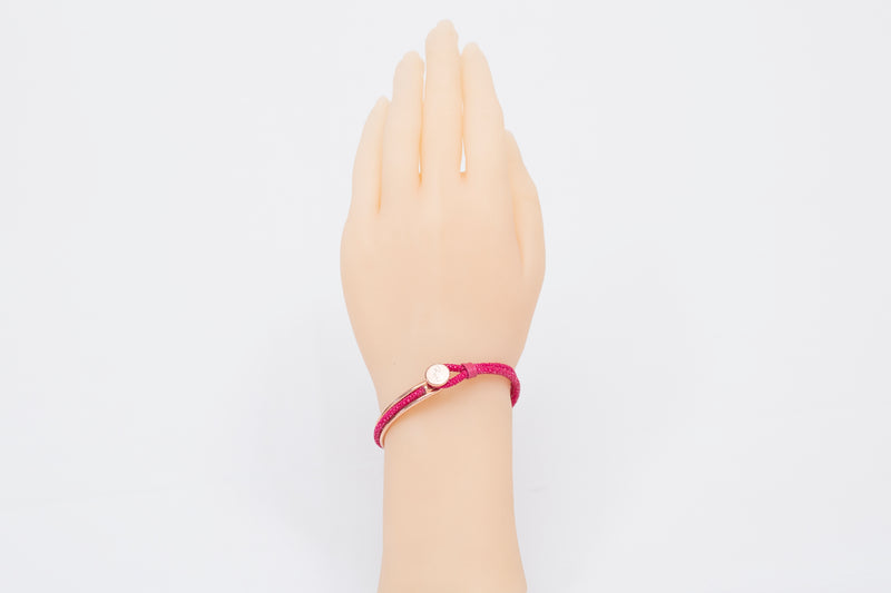 Bracelet [ray leather] Fusia (center circle closure)